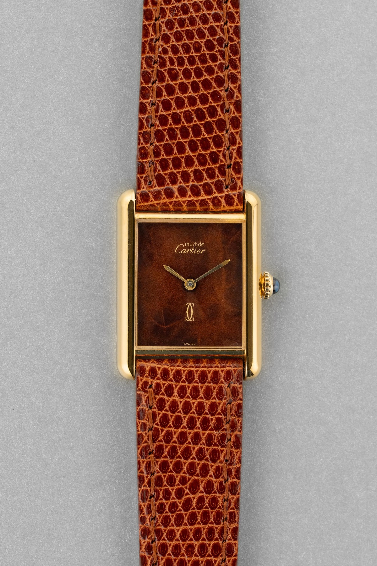 YX8X Cartier Tank Must Mécanique GM 6 “Wood/Turtle/Tortoiseshell Dial” - Front