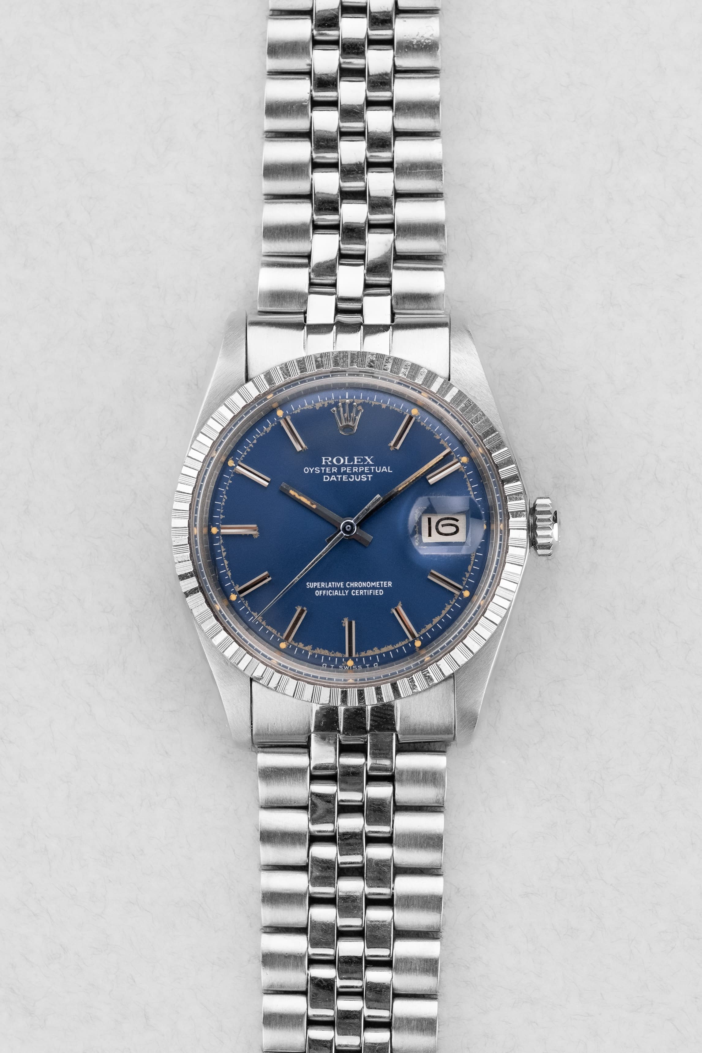 ZAG9 Rolex Datejust réf. 1603 en acier de 1973 – Cadran « Bleu Sigma » - Front