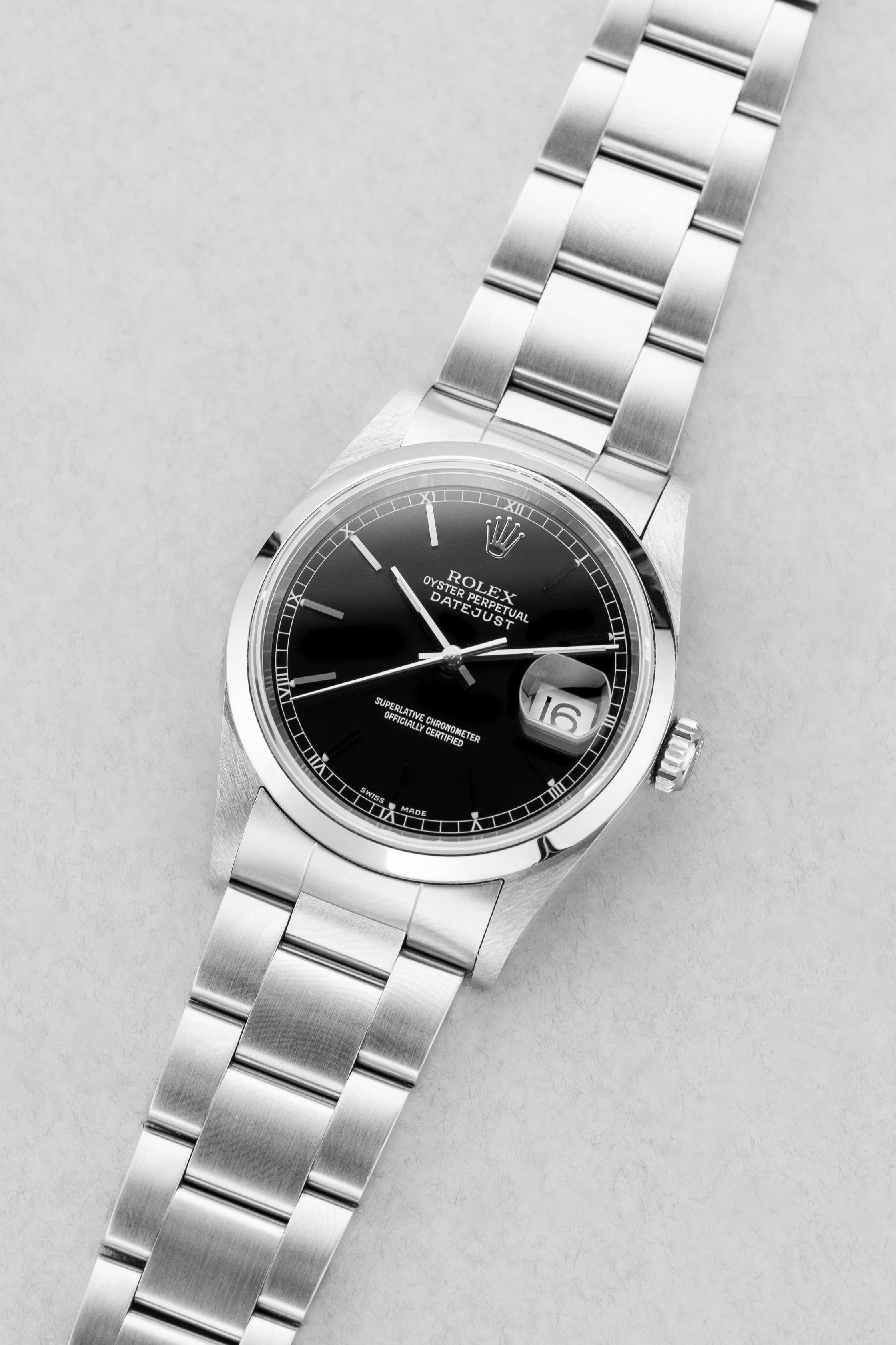 ZXSC Rolex Datejust 16200 Noire de 2002 - Three Quarters